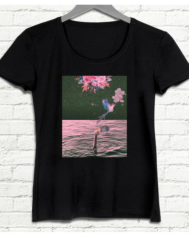 Girdap Kadın Siyah tshirt - basmatik.com