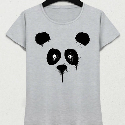 Suluboya Panda Kadın Tişört - basmatik.com