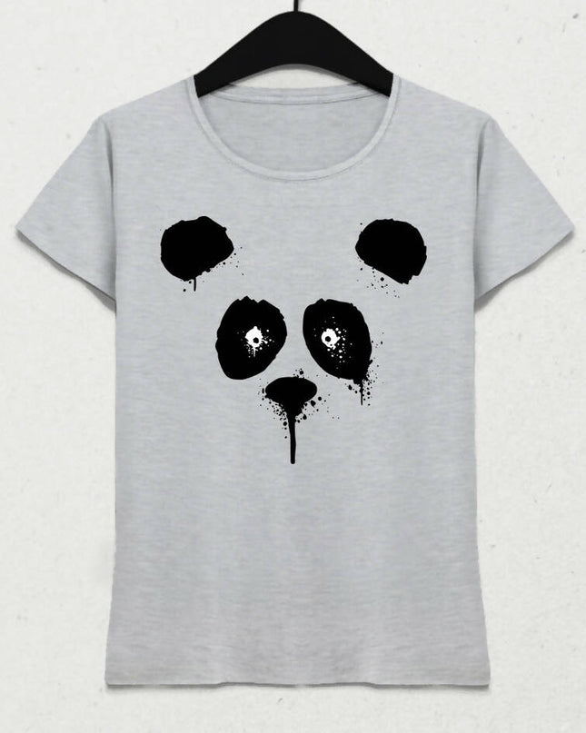Suluboya Panda Kadın Tişört - basmatik.com