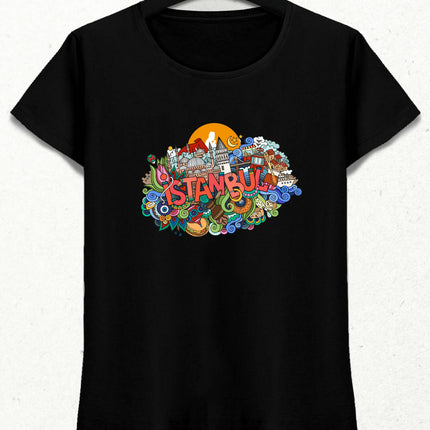 Ataturk and Istanbul Women's Short Sleeve Cotton Combed T-Shirt