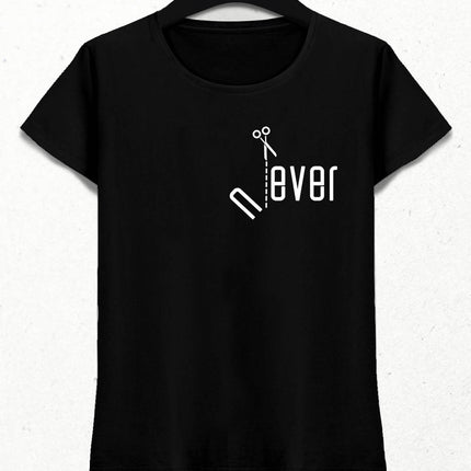 Never & Ever Kadın Siyah Tişört - basmatik.com