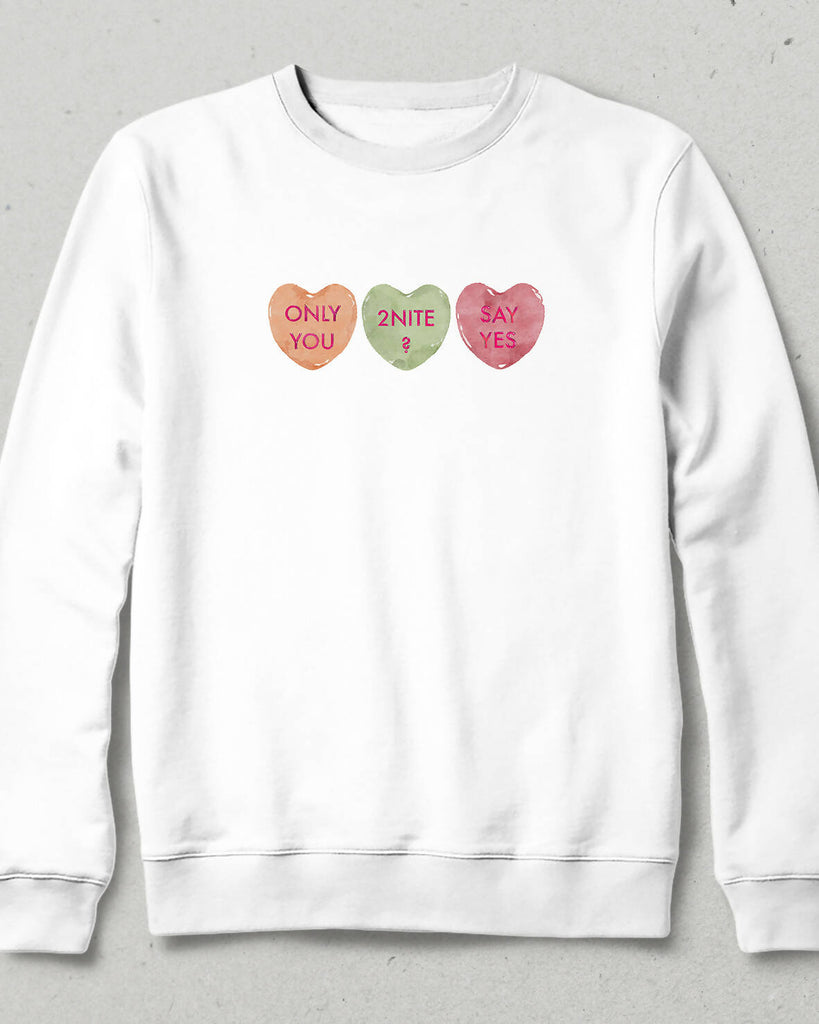 Valentine's I, Heart Slogan Sweatshirt