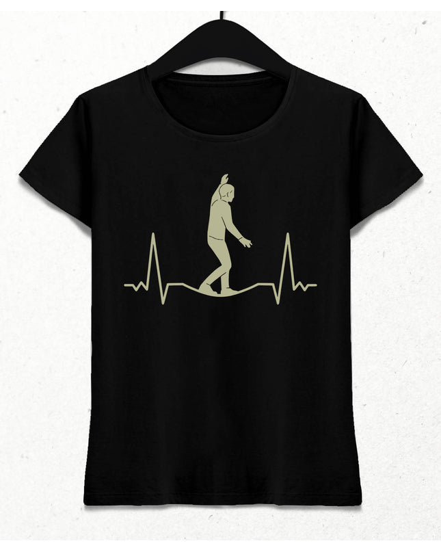 Slackline Heartbeat Kadın Tişört - basmatik.com