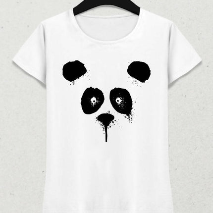 Suluboya Panda Kadın Tişört - basmatik.com