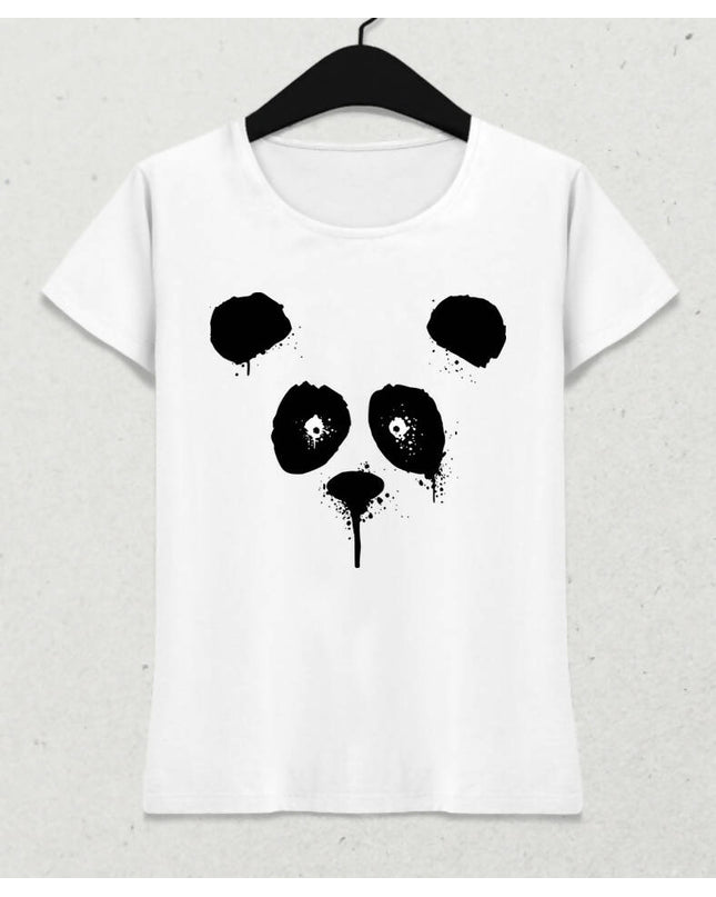 Suluboya Panda Kadın Tişört - basmatik.com