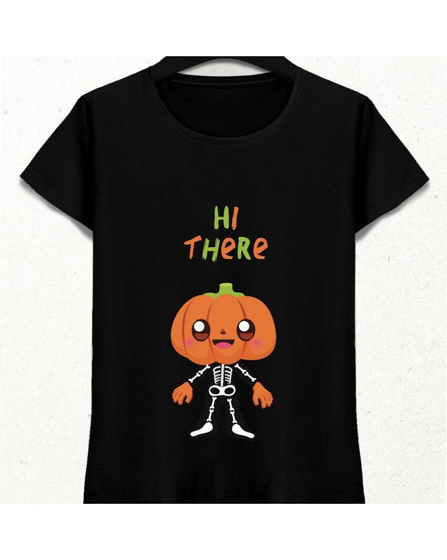 Hi There Skeleton Pumpkin Halloween Tshirt 