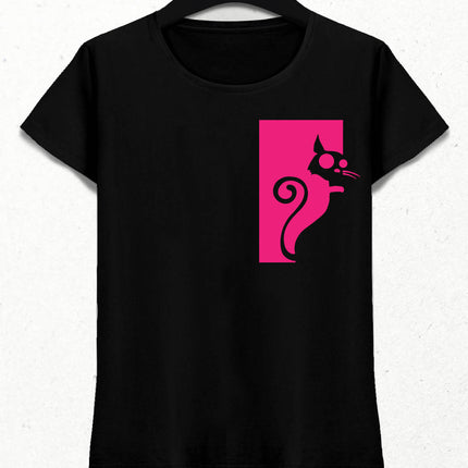 Pembe Kedi T-shirt - basmatik.com