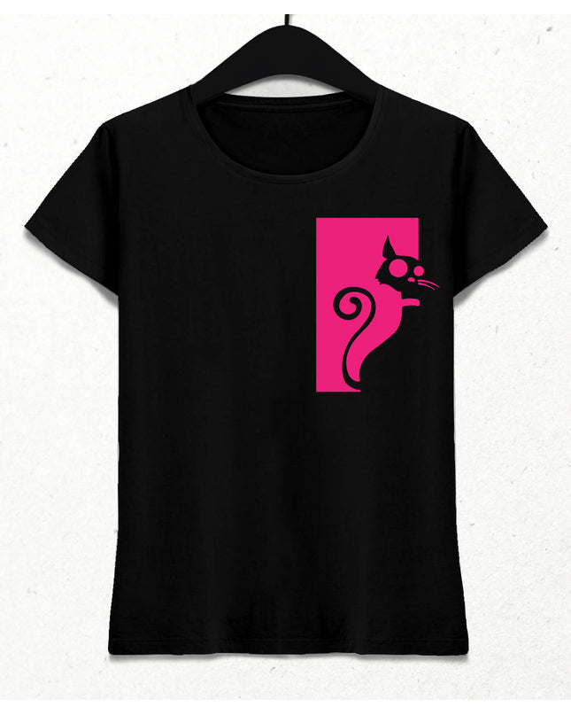 Pembe Kedi T-shirt - basmatik.com