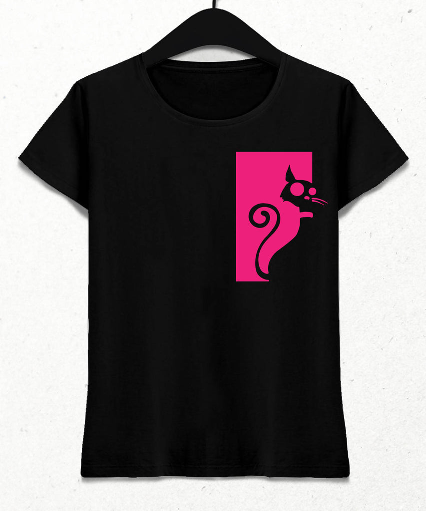 Pembe Kedi T-shirt - basmatik.com
