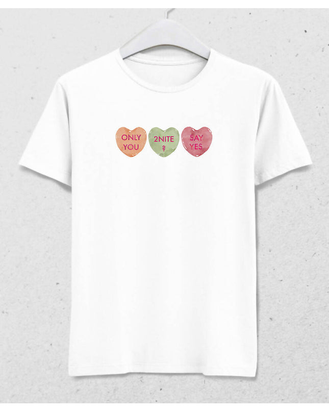 Valentine's I, Kalpli Slogan Erkek Tişört