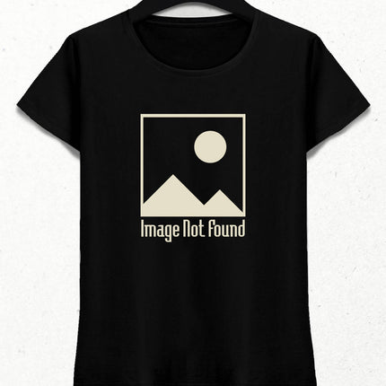 Image Not Found Temalı Kadın Siyah Tişört - basmatik.com