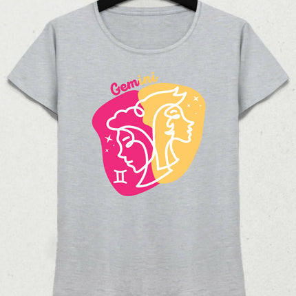 İkizler Burcu - Gemini Minimalist Renkli Tasarım Kadın T-Shirt