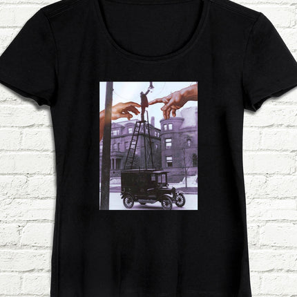 Tanrının elleri Kadın Siyah tshirt - basmatik.com