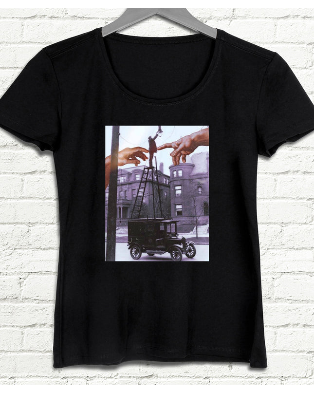 Tanrının elleri Kadın Siyah tshirt - basmatik.com