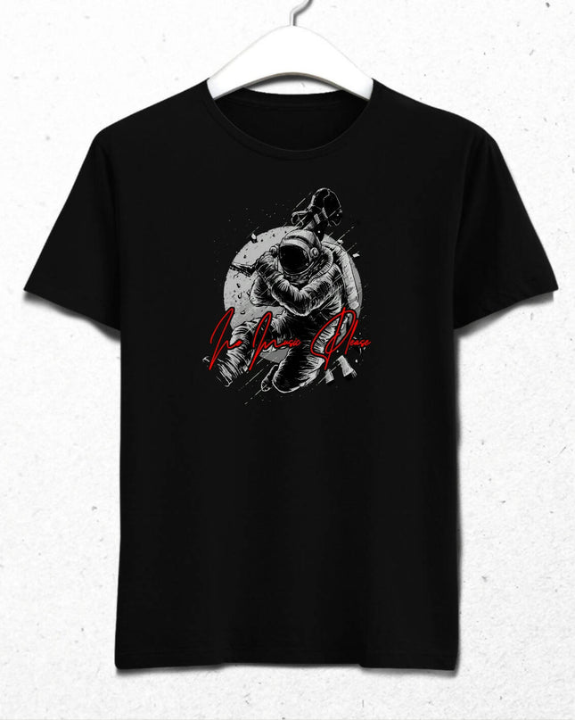 No Music Please Astronot Müzik Temalı T-shirt 2 - basmatik.com