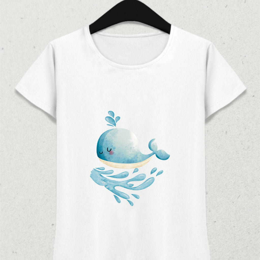 Whale Summer and Sea Themed White T-Shirt