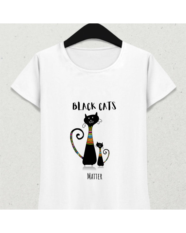 Siyah Kediler Slogan Tişört