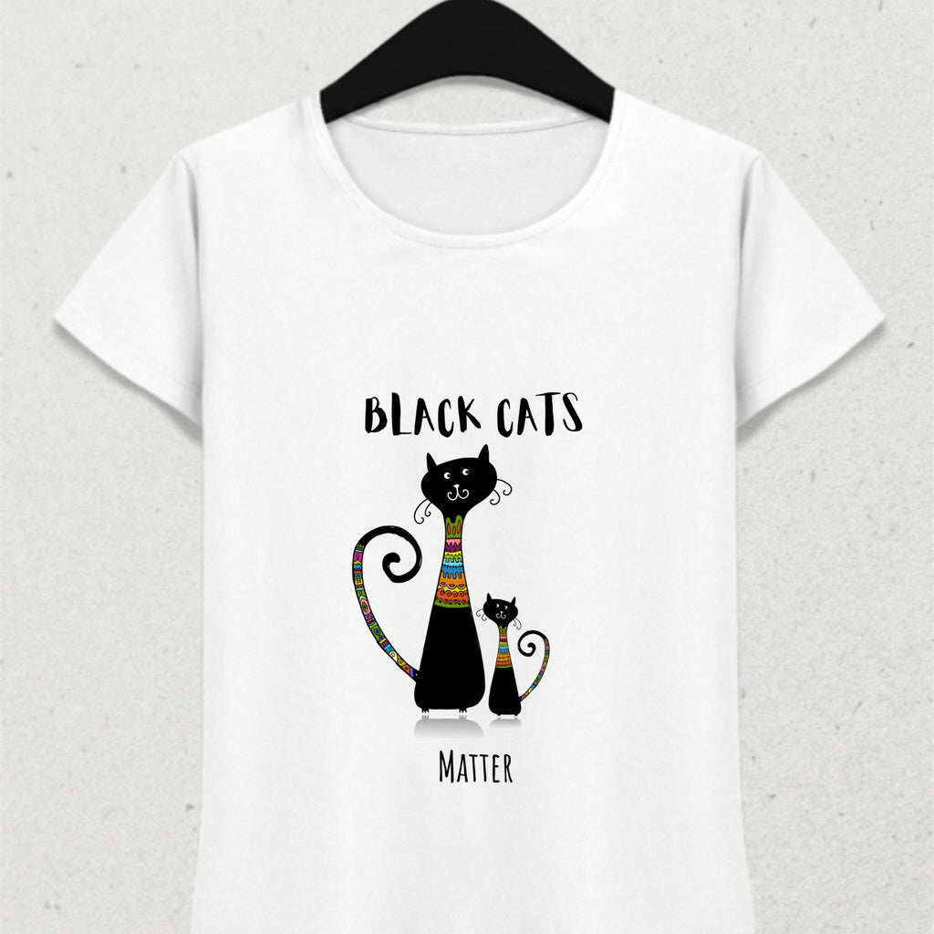 Siyah Kediler Slogan Tişört
