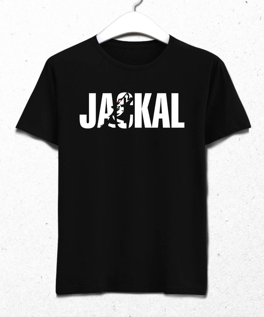 Jackal Erkek Siyah Tişört - basmatik.com