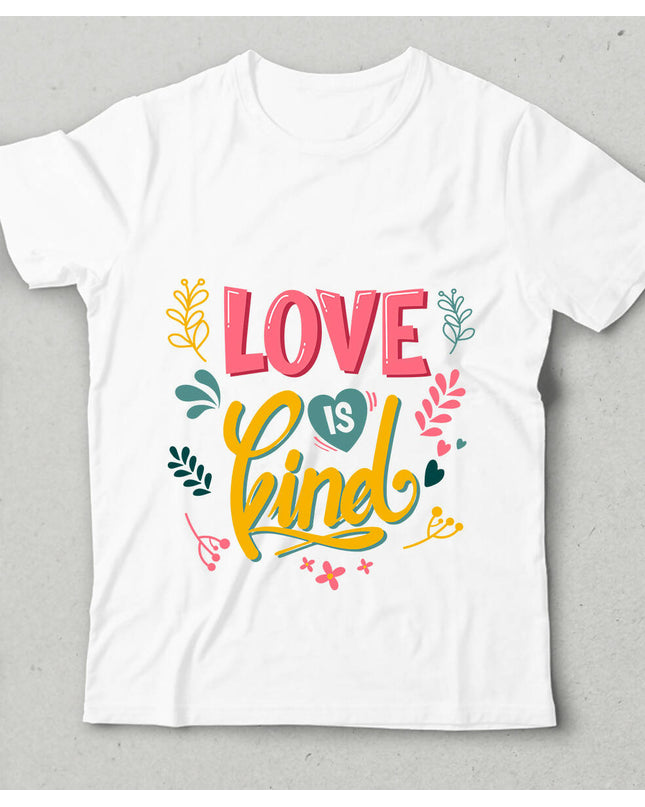 Love is kind Bisiklet yaka Kısa Kollu Tişört