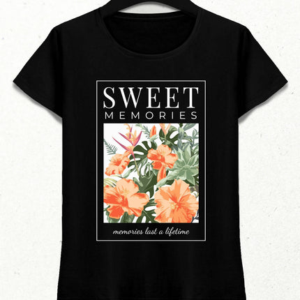 Sweet Memories Kadın Streetwear Tasarım T-shirt