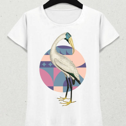 Kuş Kadın Kısa Kol T-shirt 7 - basmatik.com