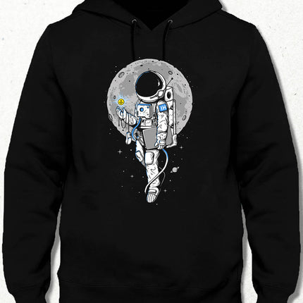 Astronaut Hooded Black Sweatshirt