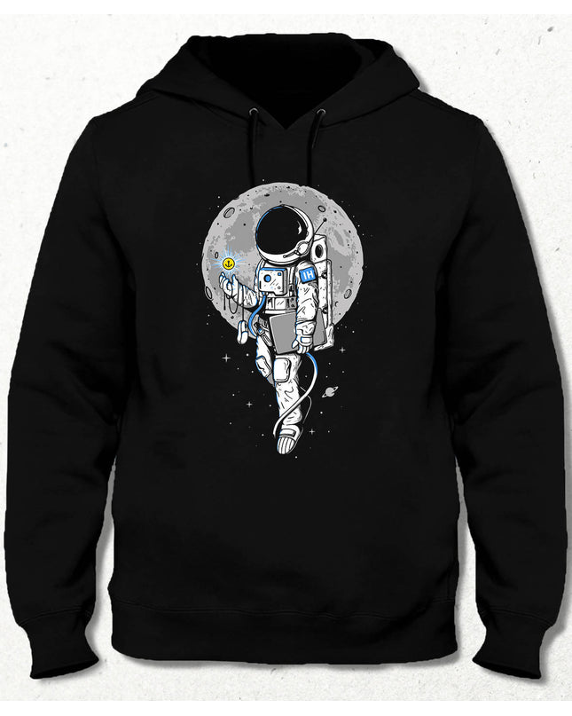 Astronaut Hooded Black Sweatshirt