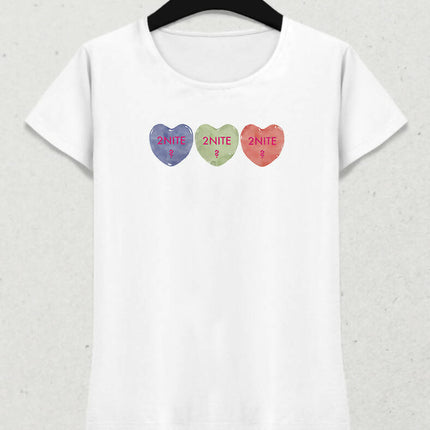 Valentine's V, Kalpli Slogan Kadın Tişört