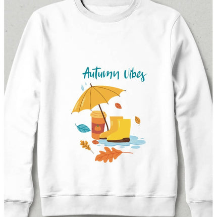 Autumn Vibes Sonbahar Hissi Kahvesever Sweatshirt - basmatik.com