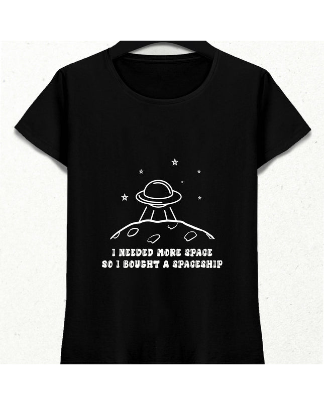 Uzay Gemisi Temalı Slogan Tişört