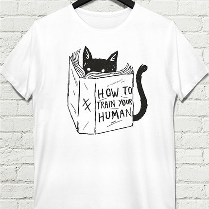 Akılı Kedi Beyaz Tişört - basmatik.com