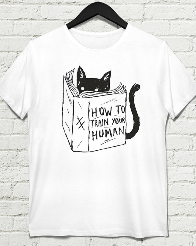 Akılı Kedi Beyaz Tişört - basmatik.com