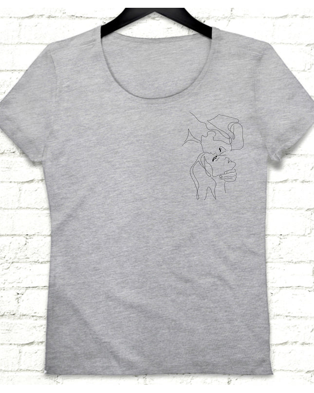 Amor Gri Tişört - basmatik.com