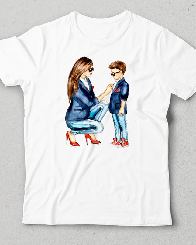 Anne ve oğlu anneler günü çocuk tişört - basmatik.com