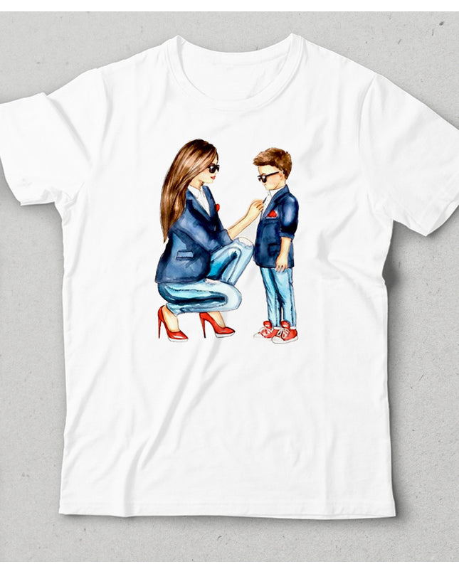 Anne ve oğlu anneler günü çocuk tişört - basmatik.com