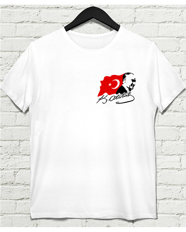 Atatürk 02 Beyaz Erkek tshirt - basmatik.com