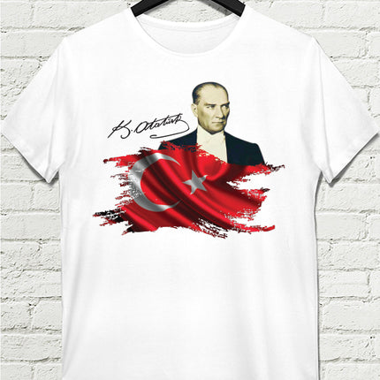 Atatürk 03 Beyaz Erkek tshirt - basmatik.com