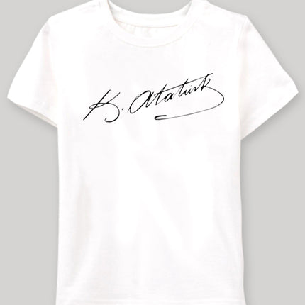 Atatürk imza Çocuk tshirt - basmatik.com