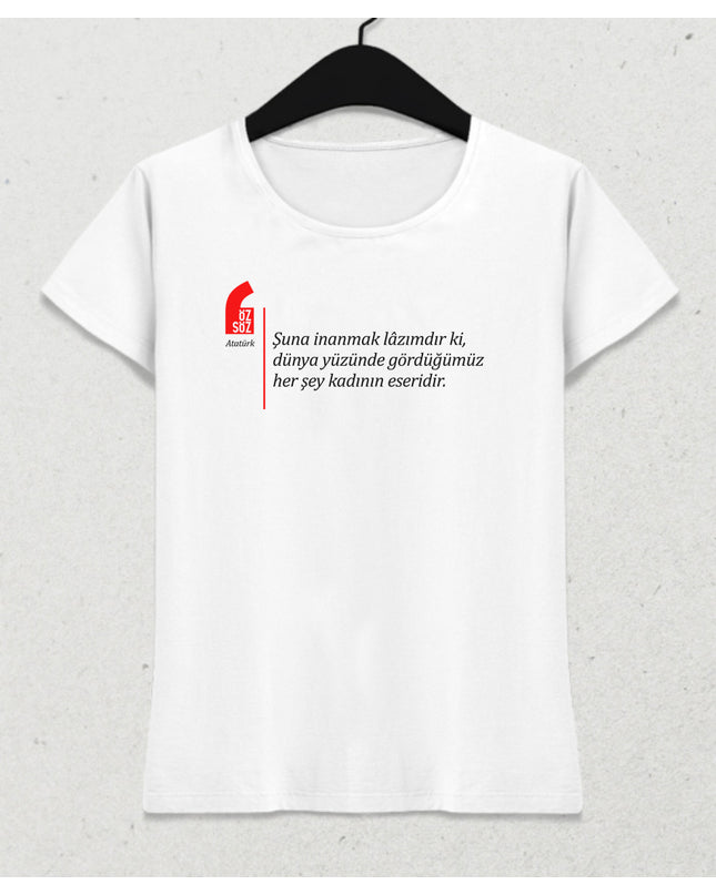 Atatürk kadın özsöz tişört - basmatik.com