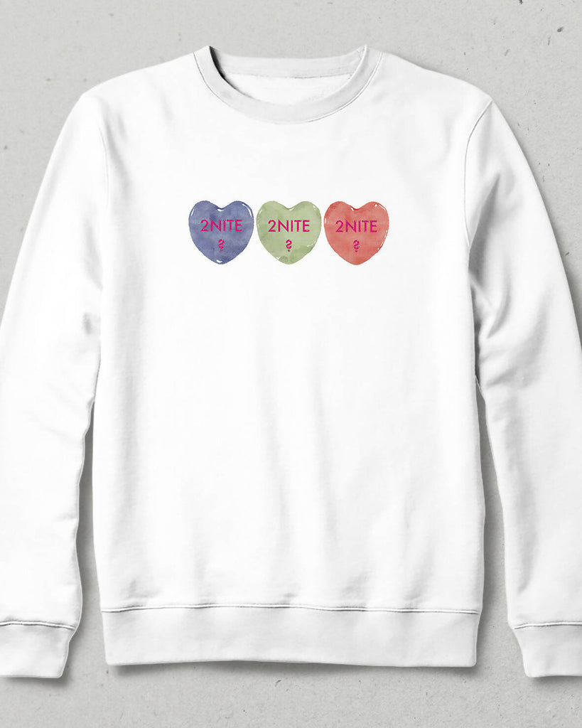 Valentine's V, Heart Slogan Sweatshirt