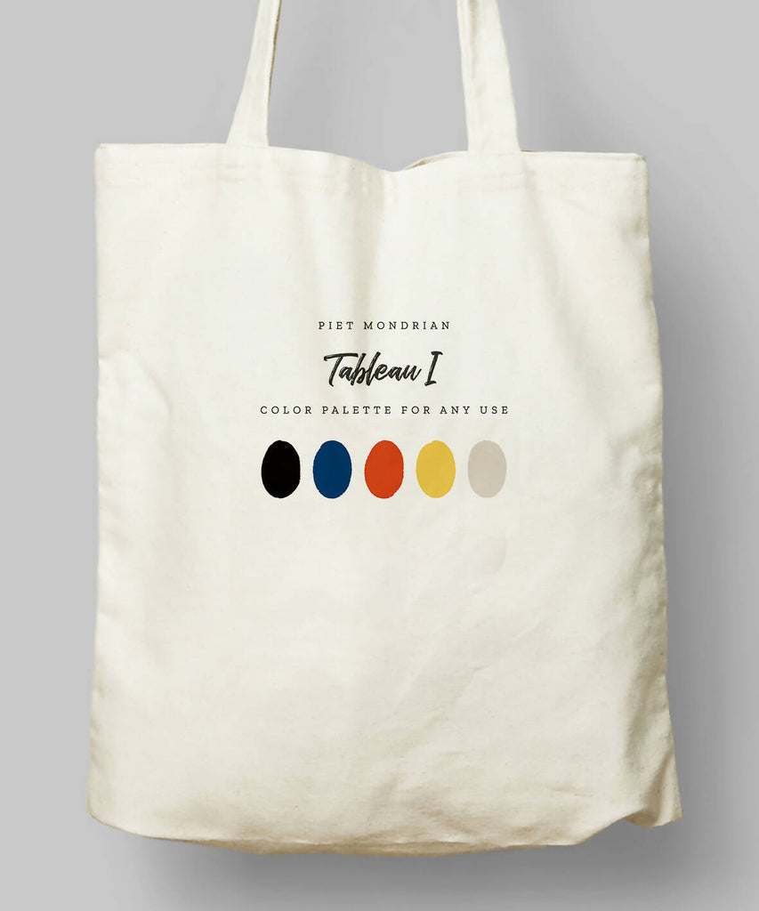 Mondrian, Tableau I Color Palette Cloth Bag