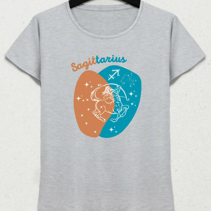 Yay Burcu - Sagittarius Minimalist Renkli Tasarım Kadın T-Shirt