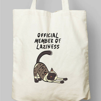 Official Member of Laziness Cat Tote Bag 
