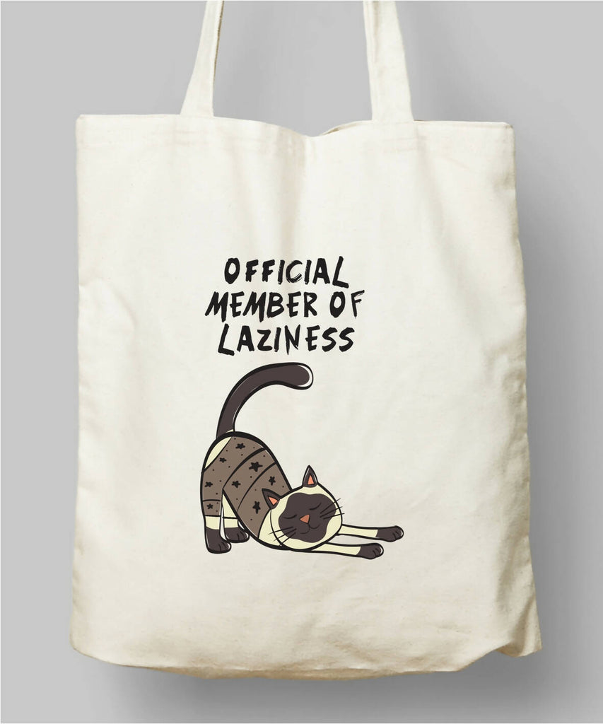 Official Member of Laziness Cat Tote Bag 