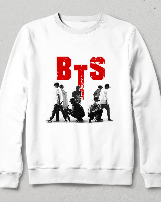 Bts beyaz sweatshirt - basmatik.com