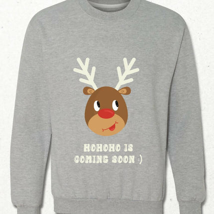 Ho ho ho is coming soon yılbaşı geyikli sweatshirt - basmatik.com