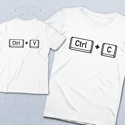 Baba ve çocuk Ctrl tişört seti - basmatik.com