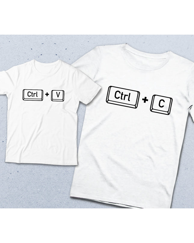 Baba ve çocuk Ctrl tişört seti - basmatik.com