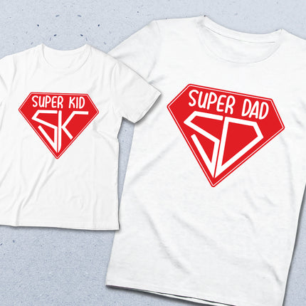 Baba ve çocuk super tişört seti - basmatik.com